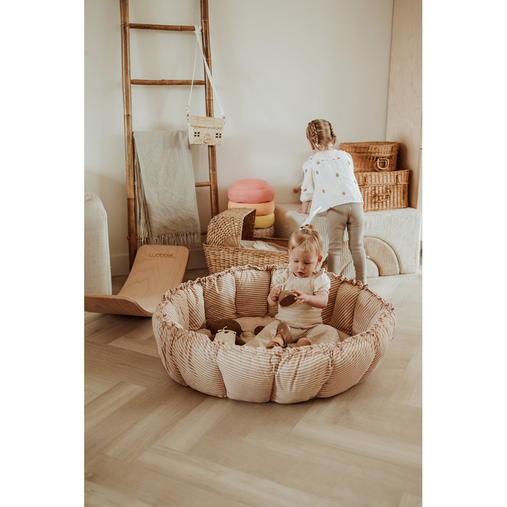 Play&amp;Go Bloom, Tre-i-én babytæppe, økologisk - Stripes brown