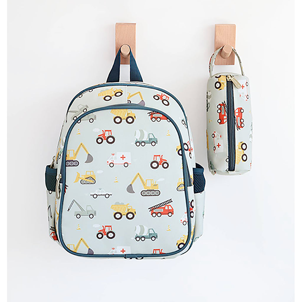 A little lovely company rygsæk, Isoleret forrum - Lyseblå m køretøjer