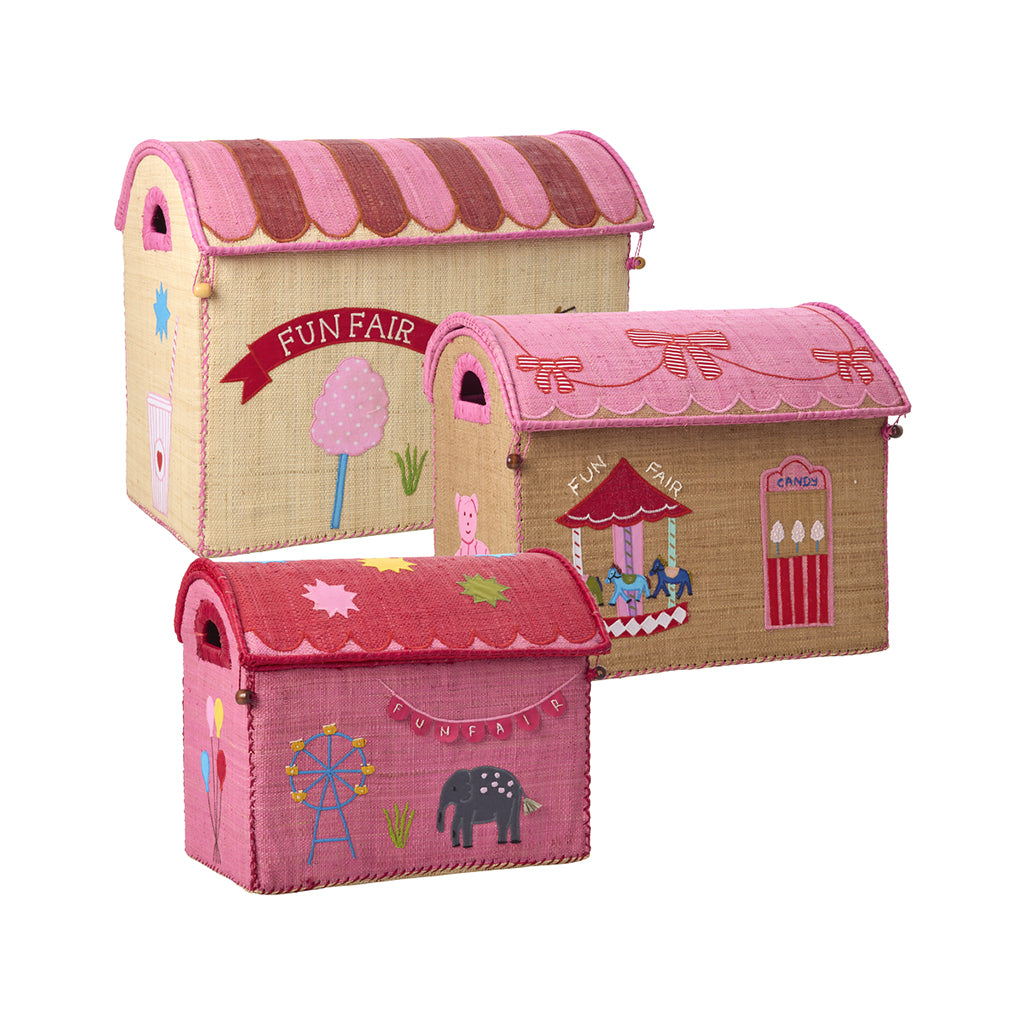Rice kurvehus til opbevaring, Pink - Fun Fair Theme