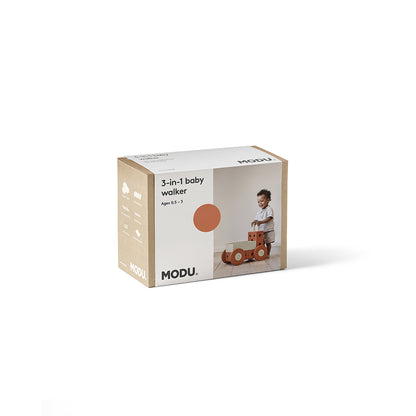 Modu 3-i-1 gåvogn, aktivitetslegetøj i skum - Burnt orange/ Dusty green