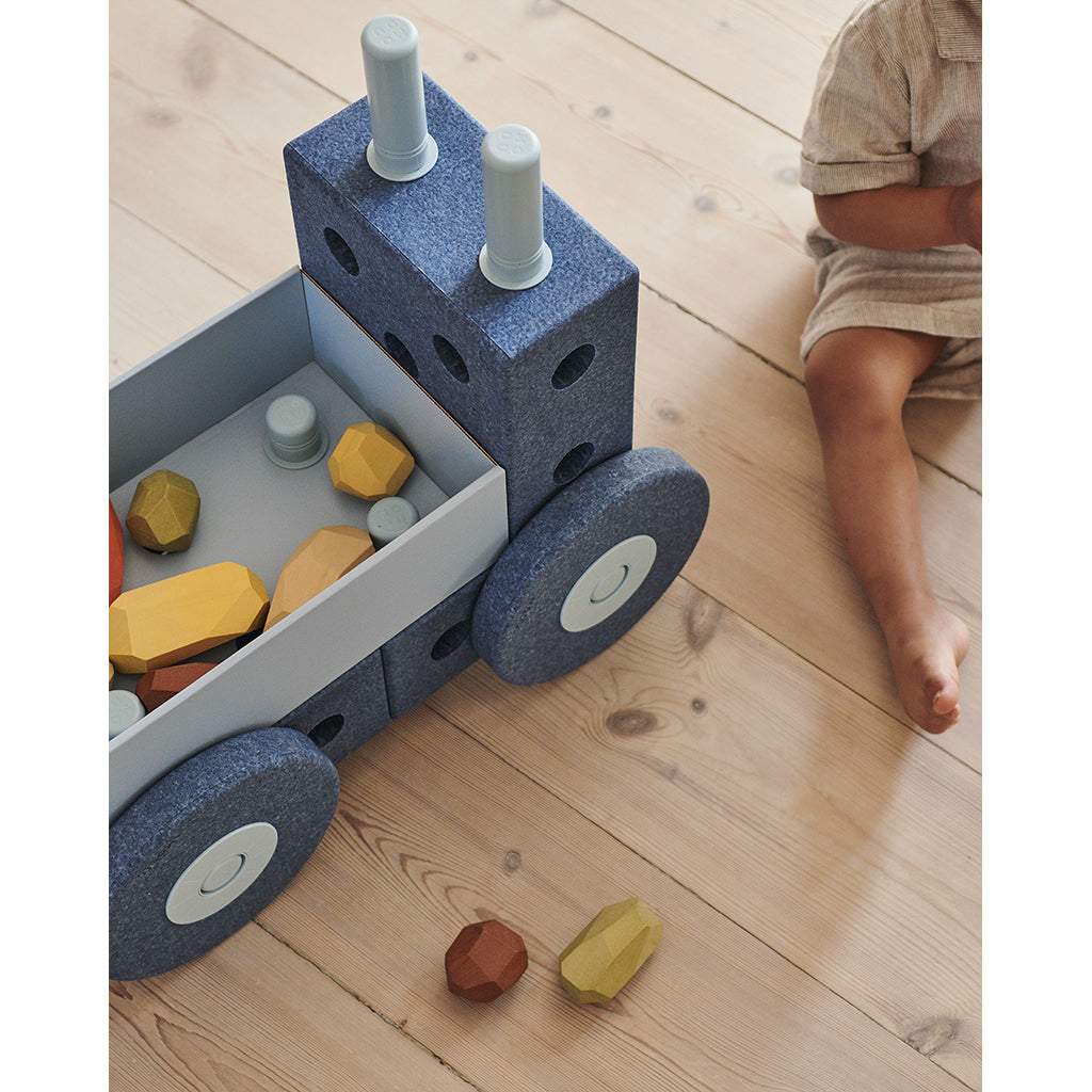 Modu 3-i-1 gåvogn, aktivitetslegetøj i skum - Deep blue/ Sky blue