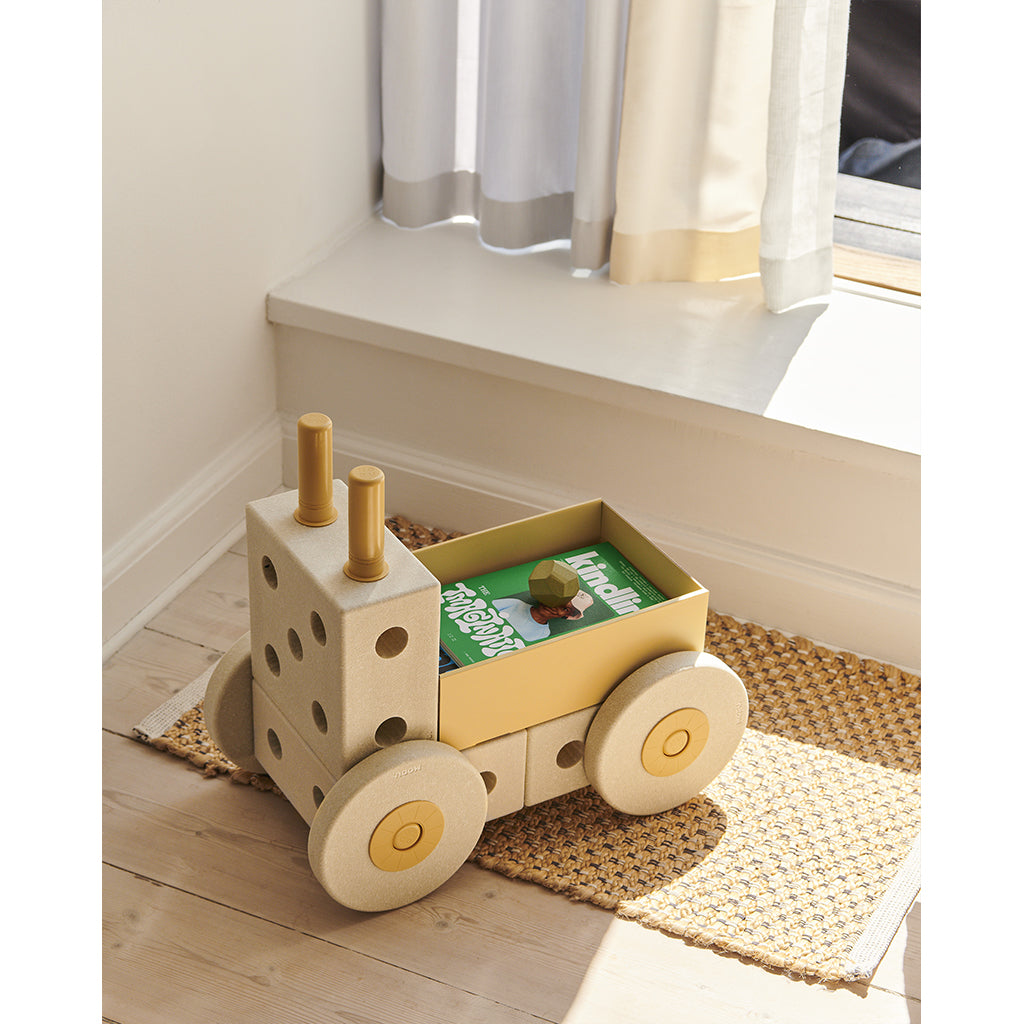 Modu 3-i-1 gåvogn, aktivitetslegetøj i skum - Sand grey/ Honey yellow