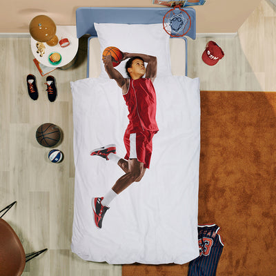 Snurk voksensengetøj, økologisk - Rød basketballspiller