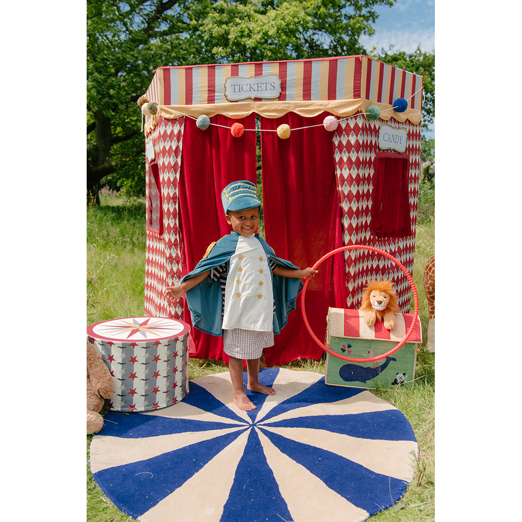 By Astrup Vintage Circus cirkusdirektørkappe, blå