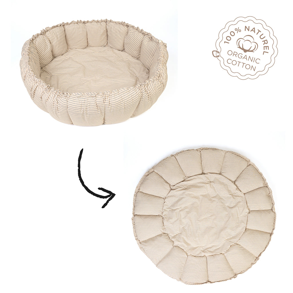 Play&amp;Go Bloom, Tre-i-én babytæppe, økologisk - Stripes blue