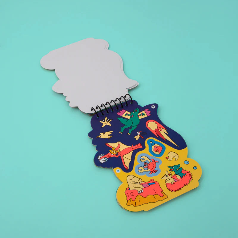 Omy aktivitets notesbog m klistermærker, Dino