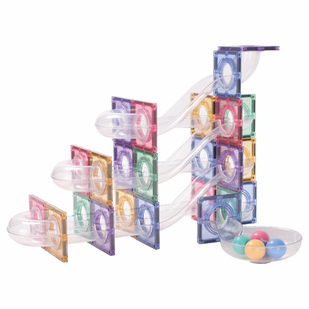 Cleverclixx Magnetisk byggeleg, Ball Run Creative pack, Patel 70 pcs