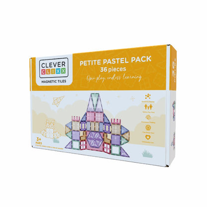 Cleverclixx Magnetisk byggeleg, Petite Pastel Pack - 36 pcs