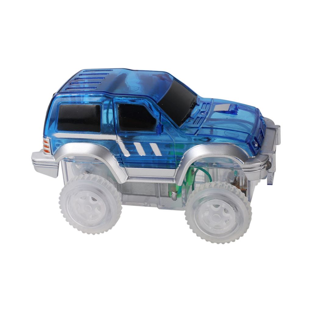 Cleverclixx Magnetisk byggeleg, Race track car - Blue