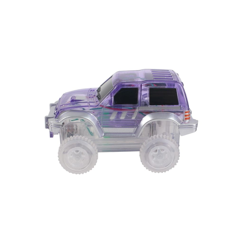 Cleverclixx Magnetisk byggeleg, Race track car - Pastel Purple