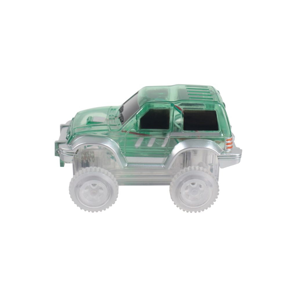 Cleverclixx Magnetisk byggeleg, Race track car - Pastel green