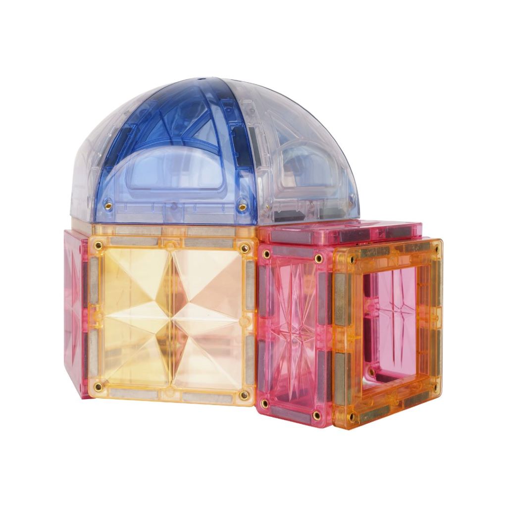 Cleverclixx Magnetisk byggeleg, Small Curved pack Pastel, 34 pcs