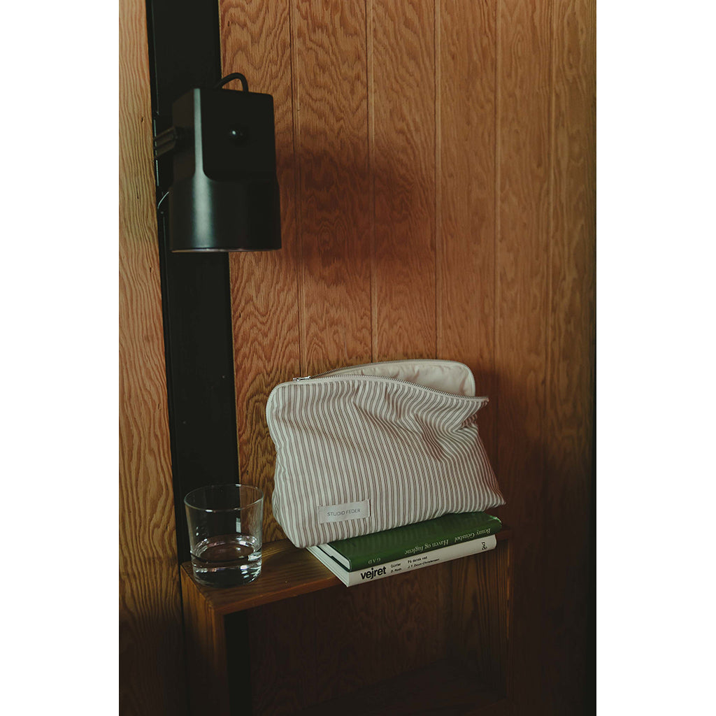 Studio Feder toilettaske, Celia - Brown beach stripe