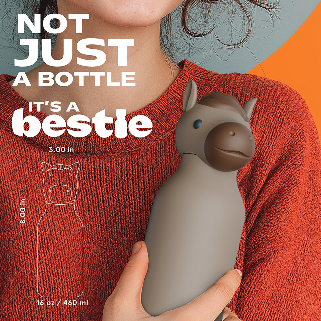 Asobu Bestie Animal termo drikkedunk, 460 ml. - Hest
