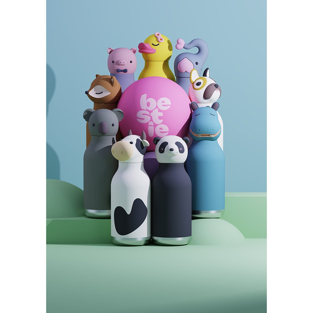 Asobu Bestie Animal termo drikkedunk, 460 ml. - Rensdyr