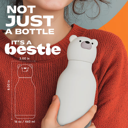 Asobu Bestie Animal termo drikkedunk, 460 ml. - Isbjørn
