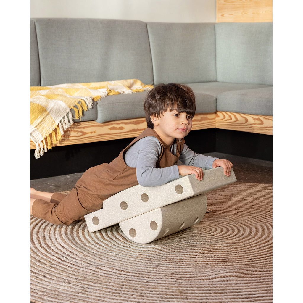 Modu byggelegetøj i skum, Curiosity sæt, 14 dele - Sand Grey / Honey Yellow