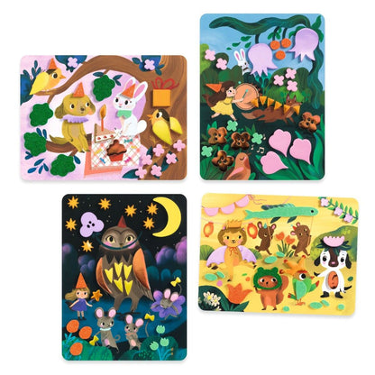 Djeco Kreativ collage, Skum sjov  - Glimmer fester