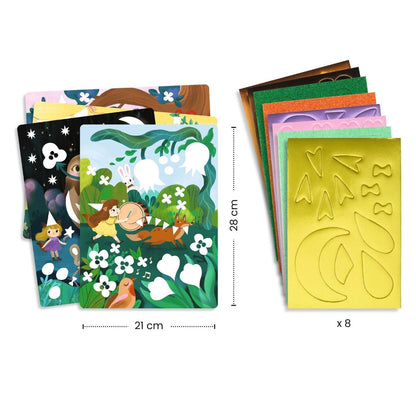 Djeco Kreativ collage, Skum sjov  - Glimmer fester