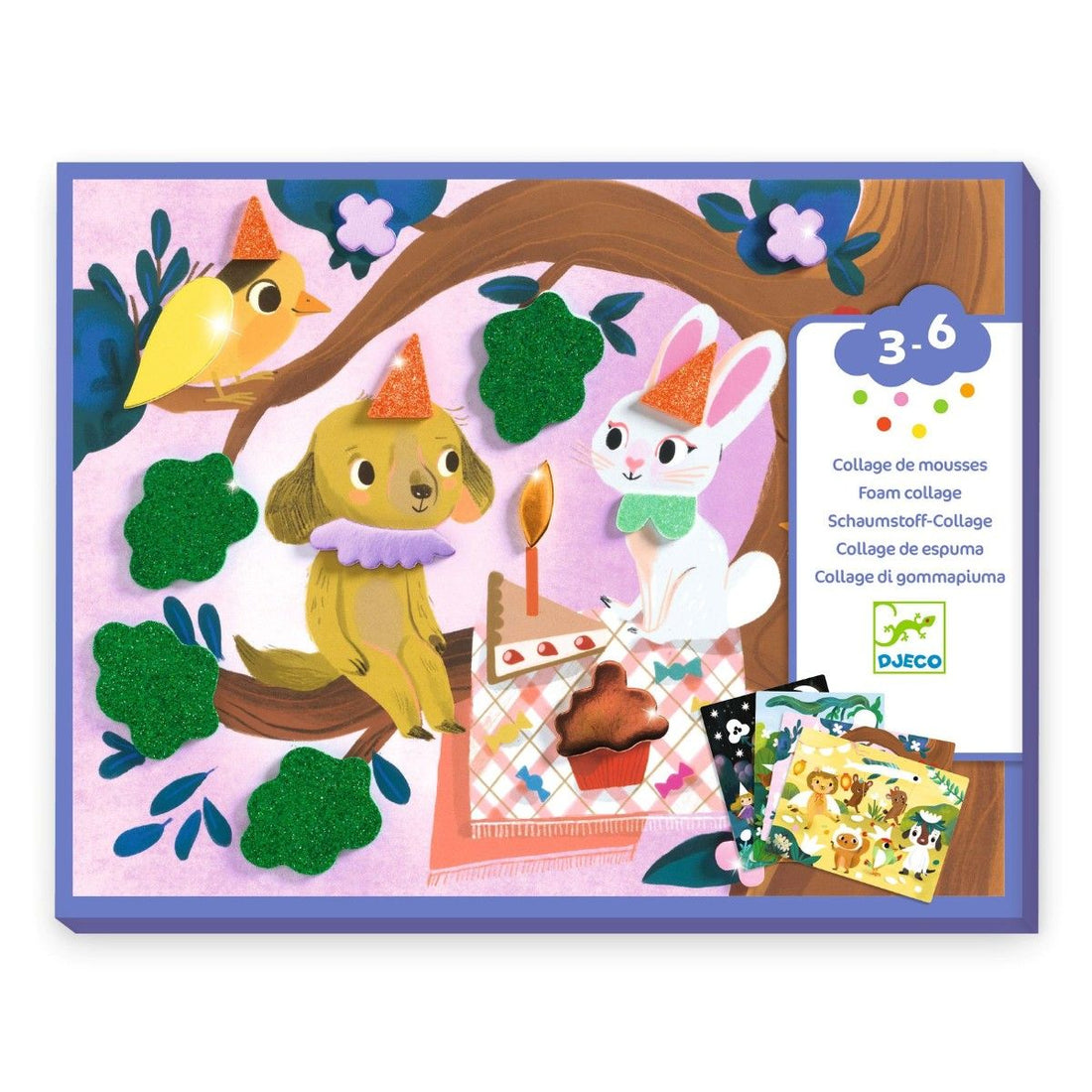 Djeco Kreativ collage, Skum sjov  - Glimmer fester