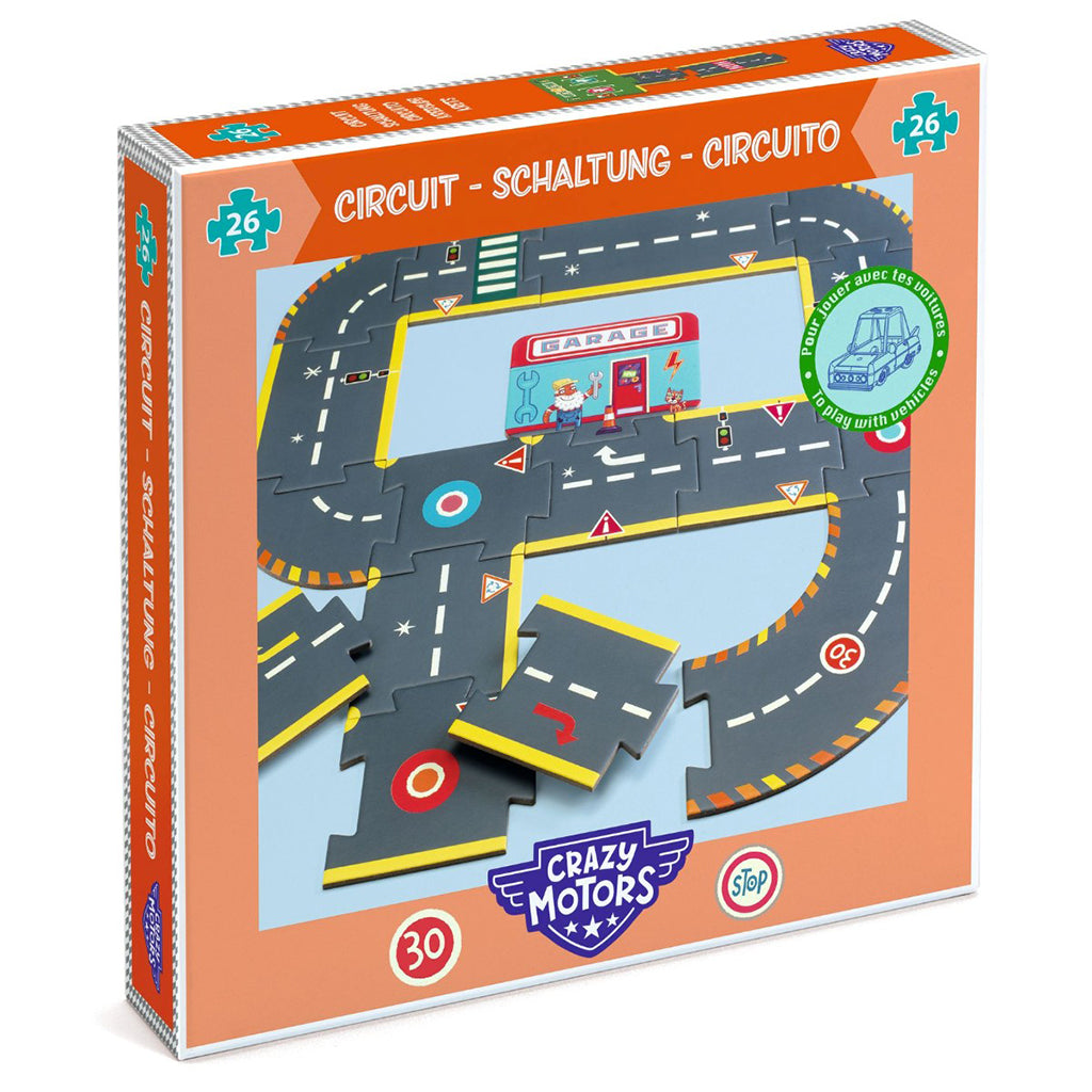 Djeco Crazy Motors puslespil, Vej - 26 brikker