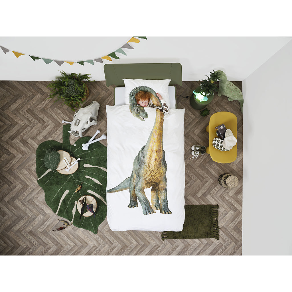 Snurk voksensengetøj, økologisk - Brontosaurus