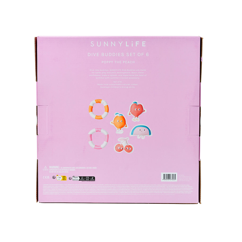 Sunnylife Dykker venner, Peach Multi sæt m 6 stk.