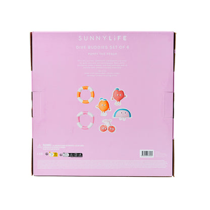 Sunnylife Dykker venner, Peach Multi sæt m 6 stk.