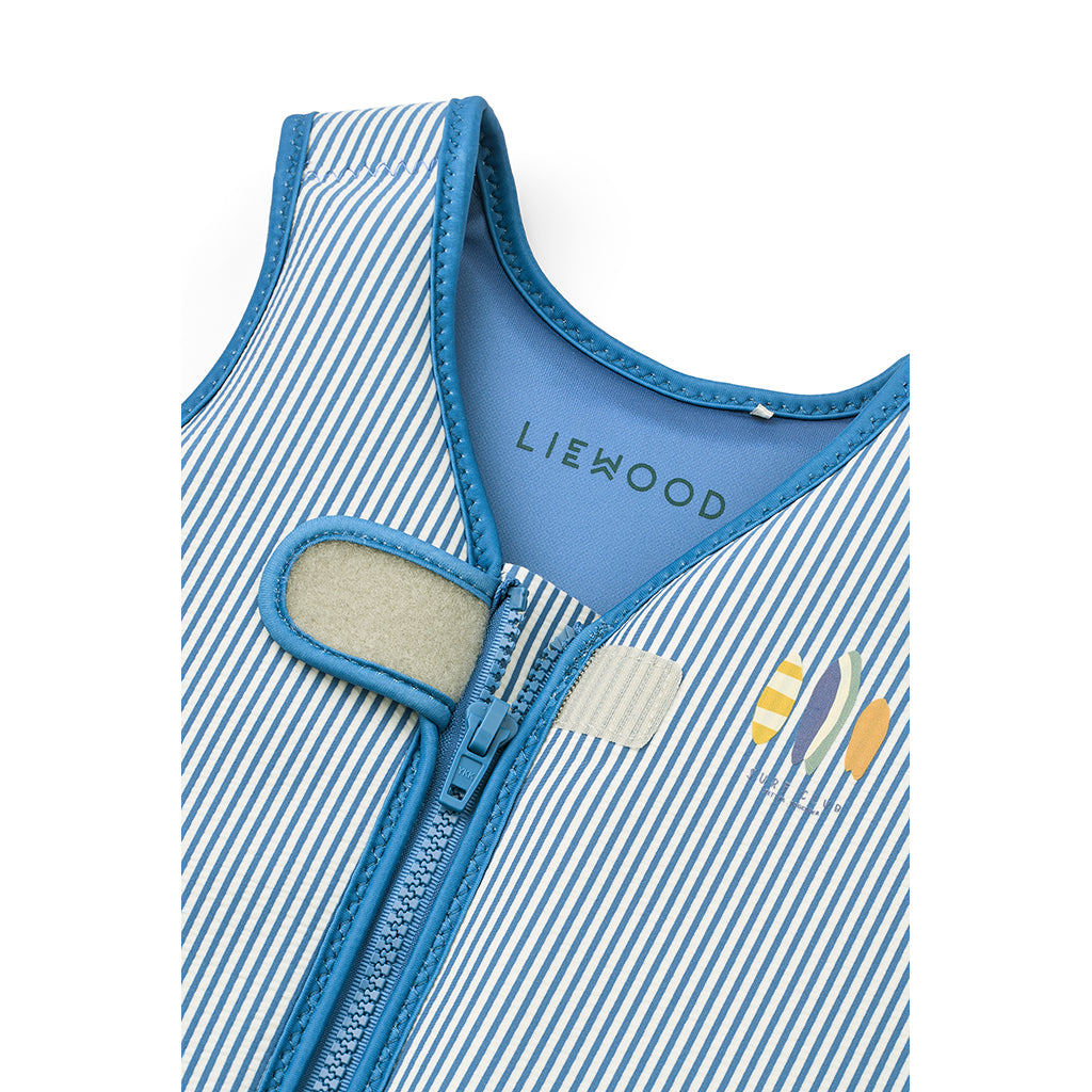 Liewood Dove svømmevest i bæk-og-bølge, Stripe Riverside/creme de la creme - flere str.