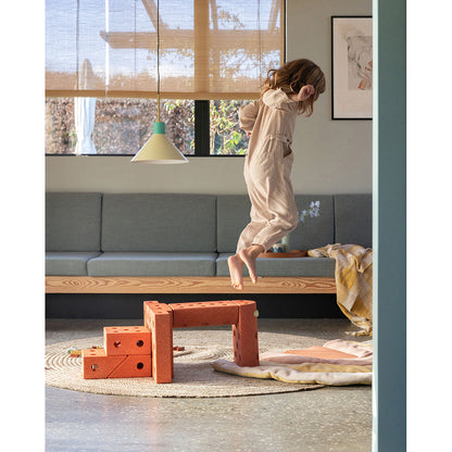 Modu byggelegetøj i skum, Dreamer sæt, 34 dele - Burnt Orange / Dusty Green