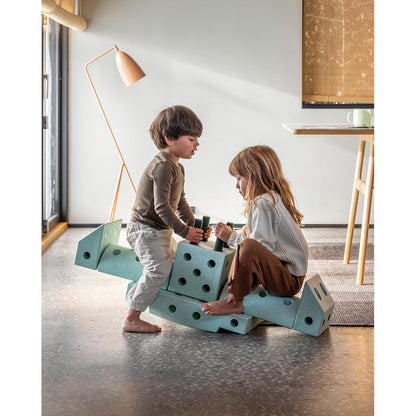 Modu byggelegetøj i skum, Dreamer sæt, 34 dele - Ocean mint/ Forest green