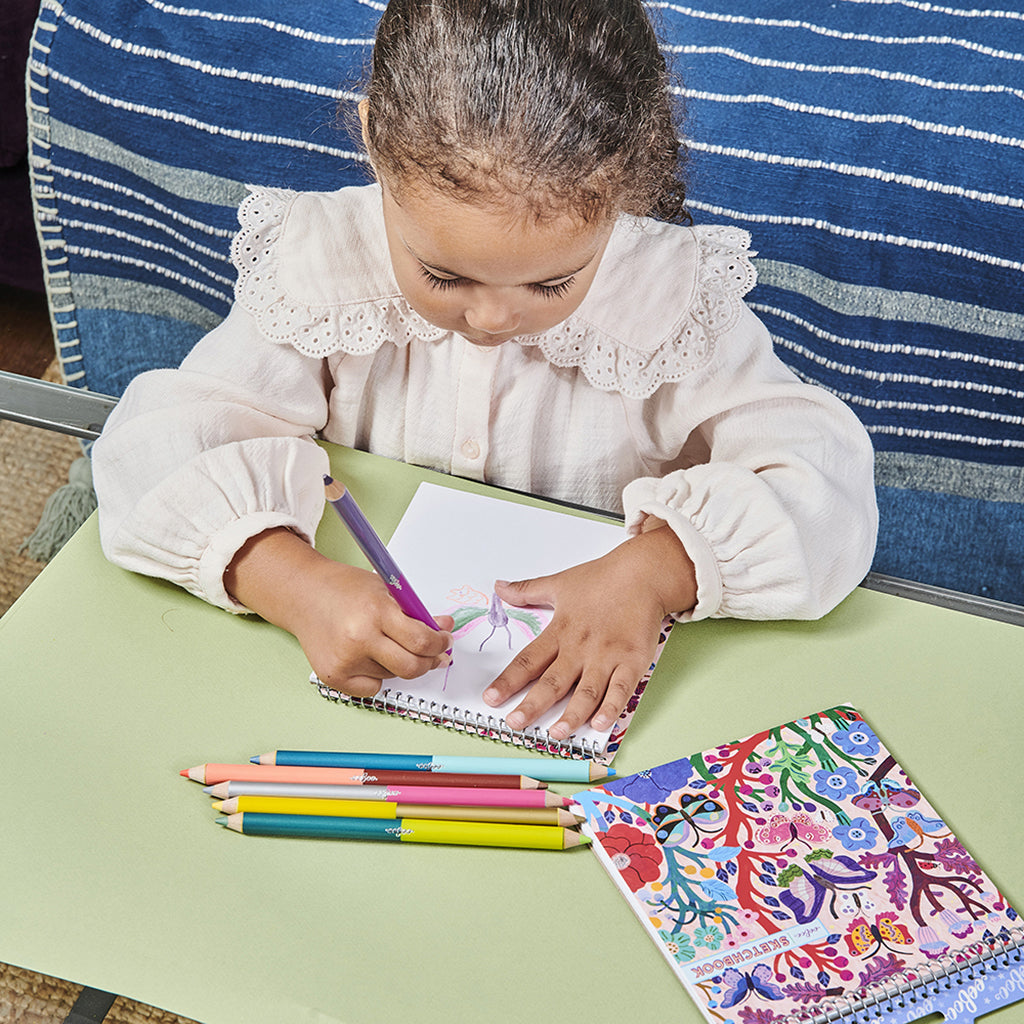 eeBoo 6 dobbelte farveblyanter jumbo, Sommerfugle