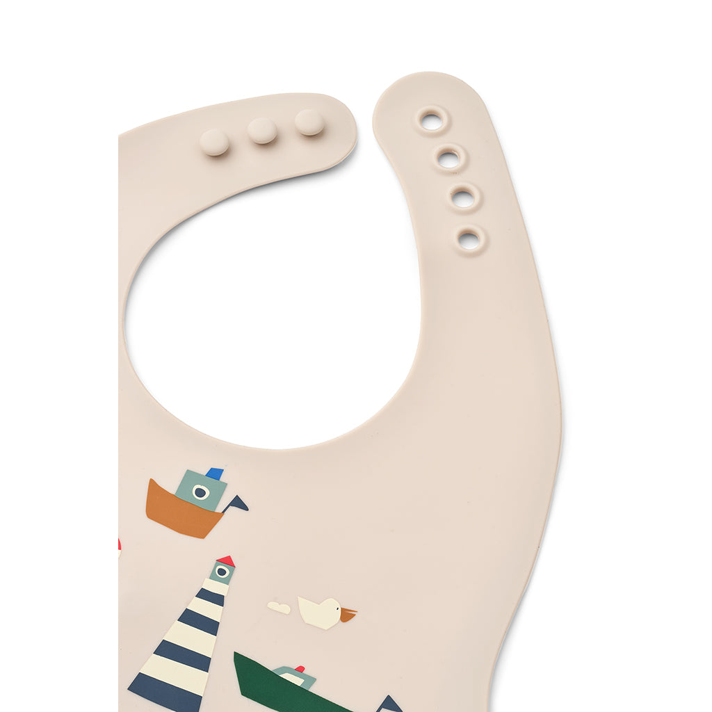 Liewood 2-pak hagesmæk i silikone m. lomme, Sailing/Sandy