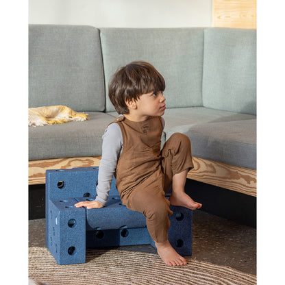 Modu byggelegetøj i skum, Explorer sæt, 20 dele - Deep blue/ Sky blue