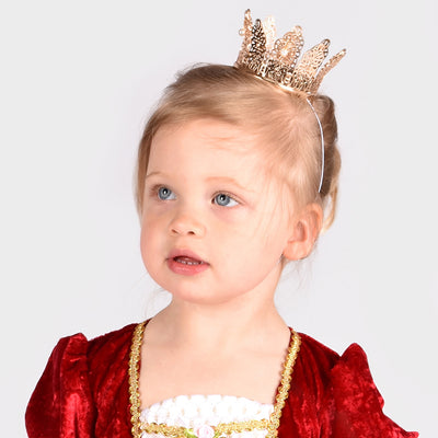 Den goda Fen, Prinsessekrone i metal m. perler - guldfarvet