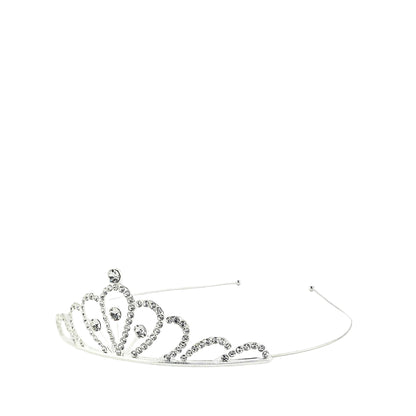 Den goda fen hårbøjle med diadem, Tiara silver rhinstones