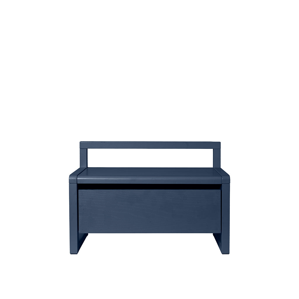 ferm Living børnebænk m opbevaring, Little Architect storage bench - Dark blue