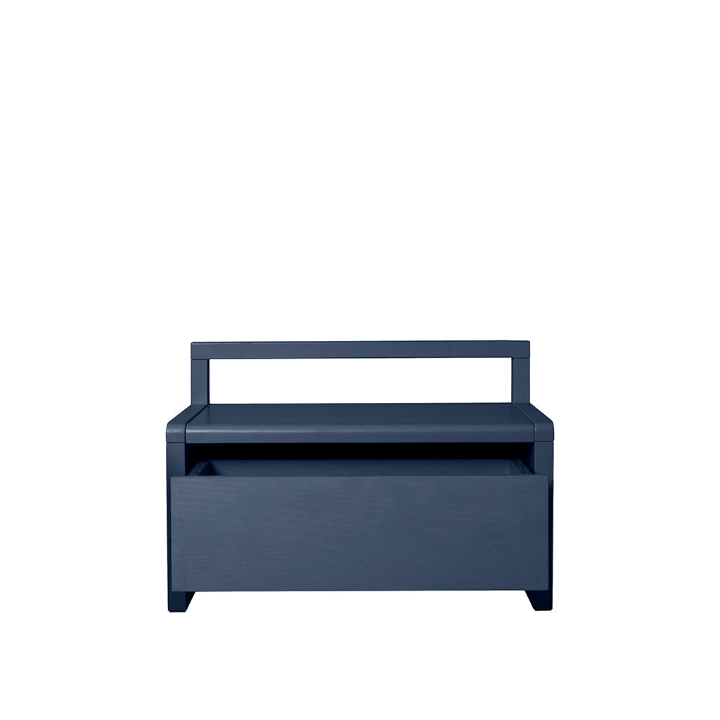 ferm Living børnebænk m opbevaring, Little Architect storage bench - Dark blue
