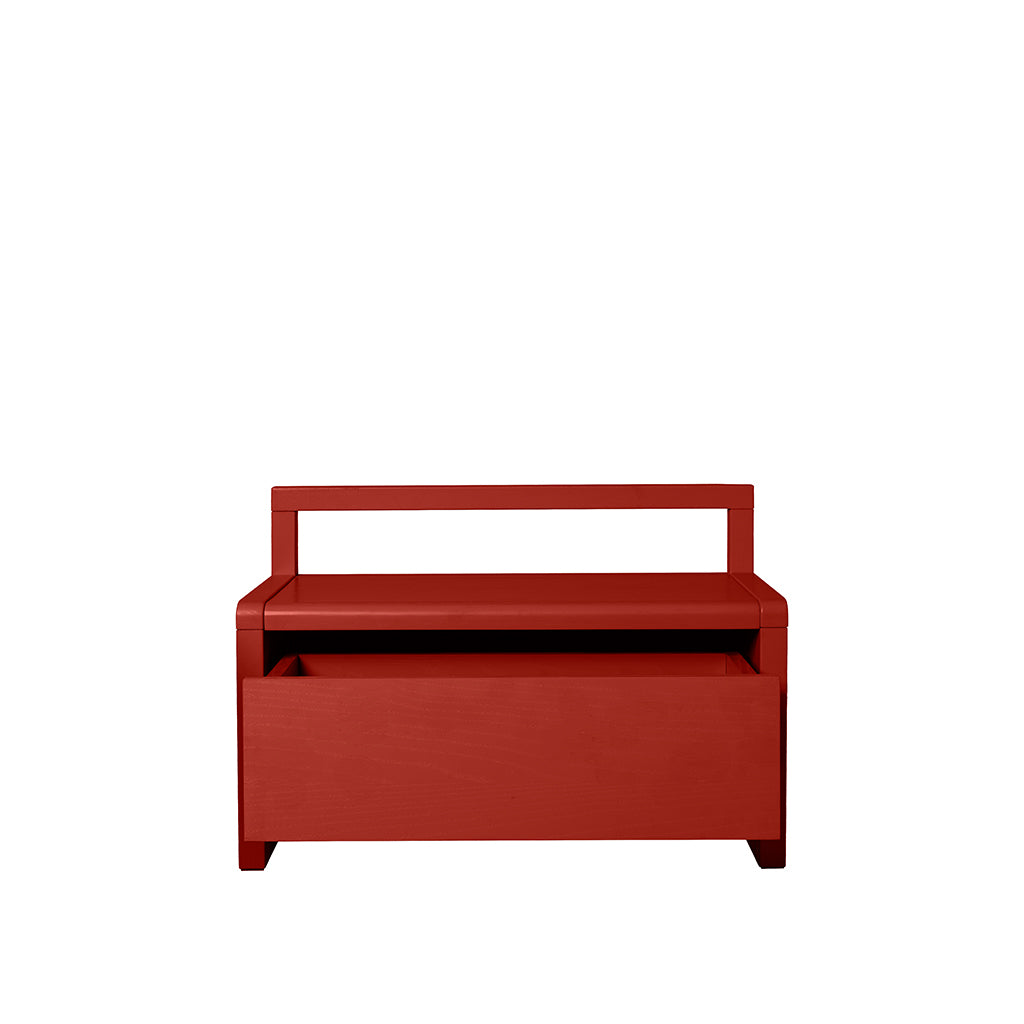 ferm Living børnebænk m opbevaring, Little Architect storage bench - Poppy Red