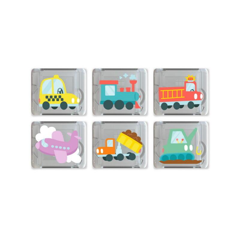 Glo Pals lysende badelegetøj, Awesome Autos Cubes – 6 stk.