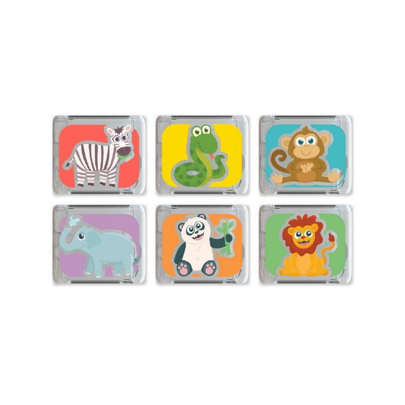 Glo Pals lysende badelegetøj, Zany Zoo Cubes – 6 stk.