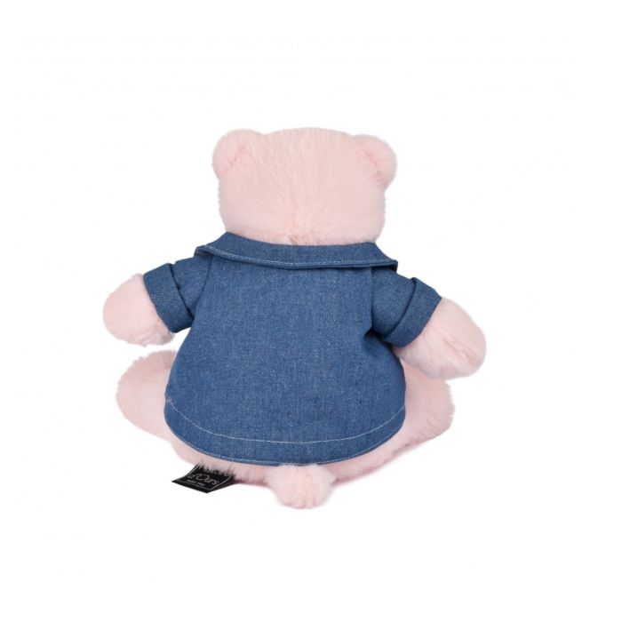 Doudou et Compagnie Flodhest bamse, Lyserød m/denimjakke - 20 cm