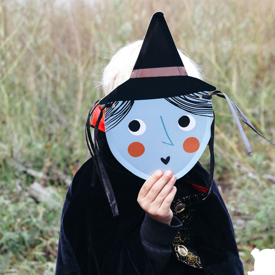 Meri Meri paptallerkener, Halloween heks m hår - 8 stk.