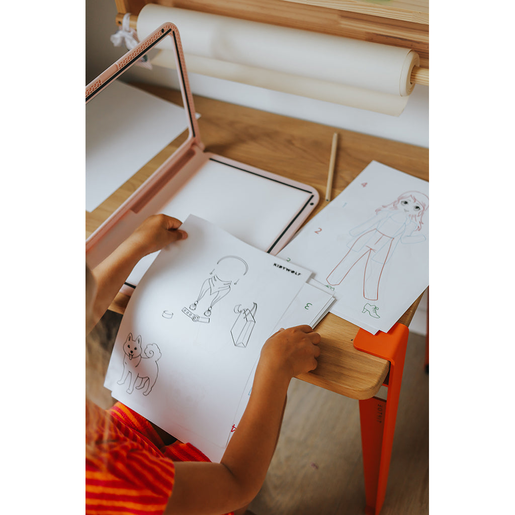 Kidydraw Pro, tegnetavle m lys, Fashion