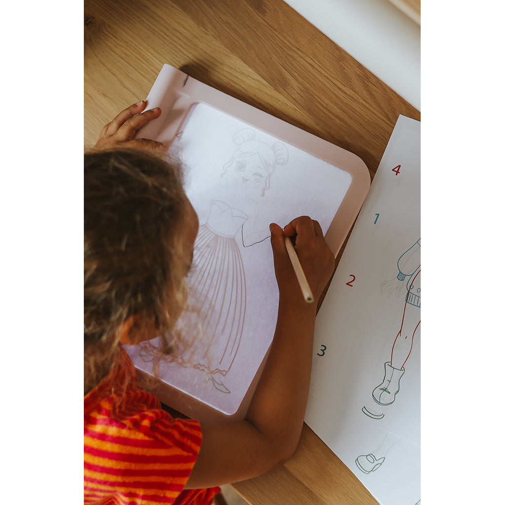 Kidydraw Pro, tegnetavle m lys, Fashion