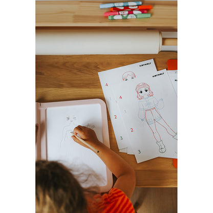 Kidydraw Pro, tegnetavle m lys, Fashion