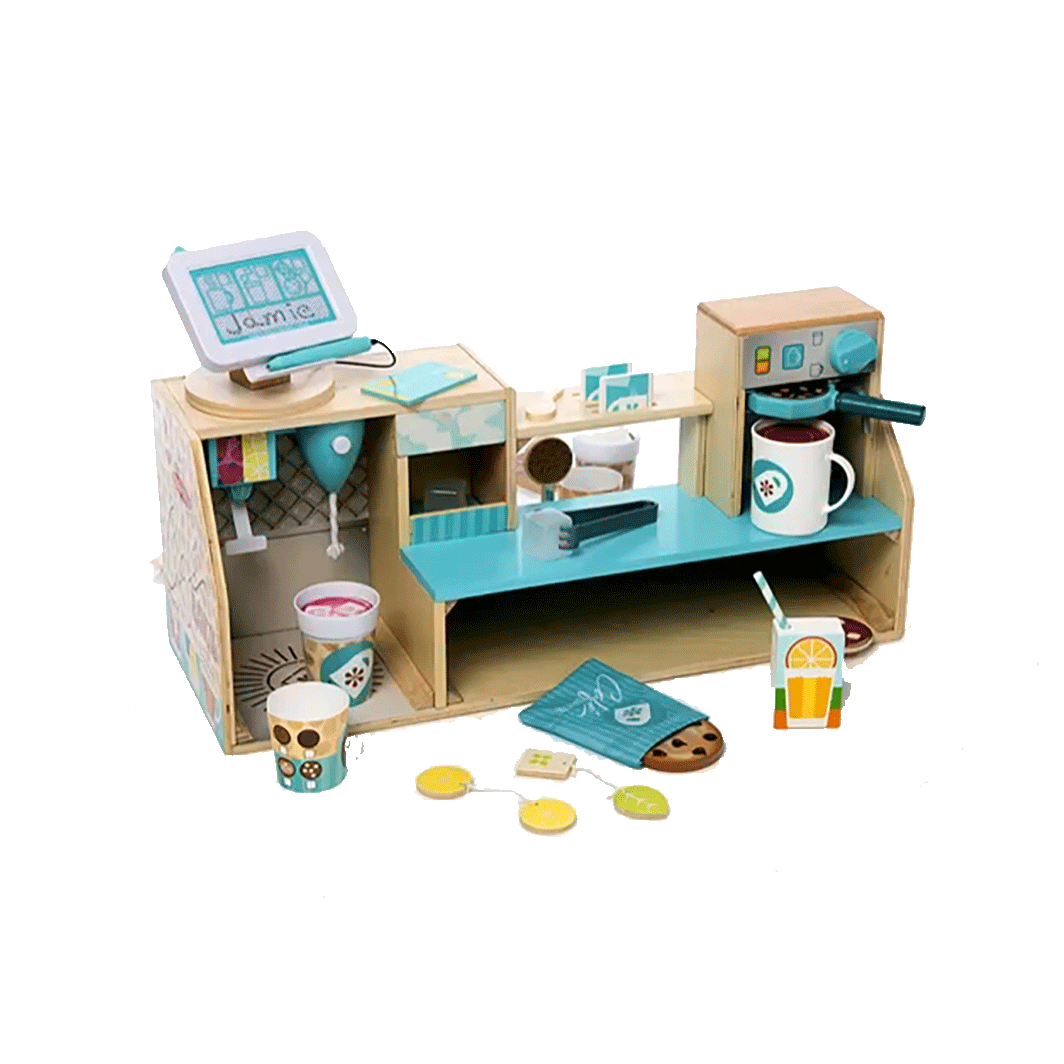 Melissa &amp; Doug Legemad i træ, Barista kaffebar - 35 dele
