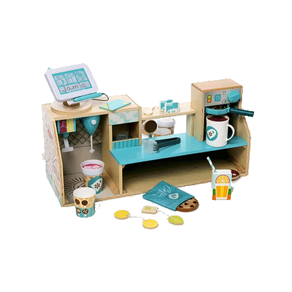 Melissa &amp; Doug Legemad i træ, Barista kaffebar - 35 dele