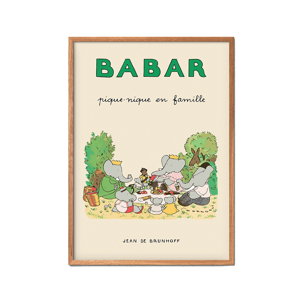 Piquenique En Famille, Babar plakat, Jean de Brunhoff - flere størrelse
