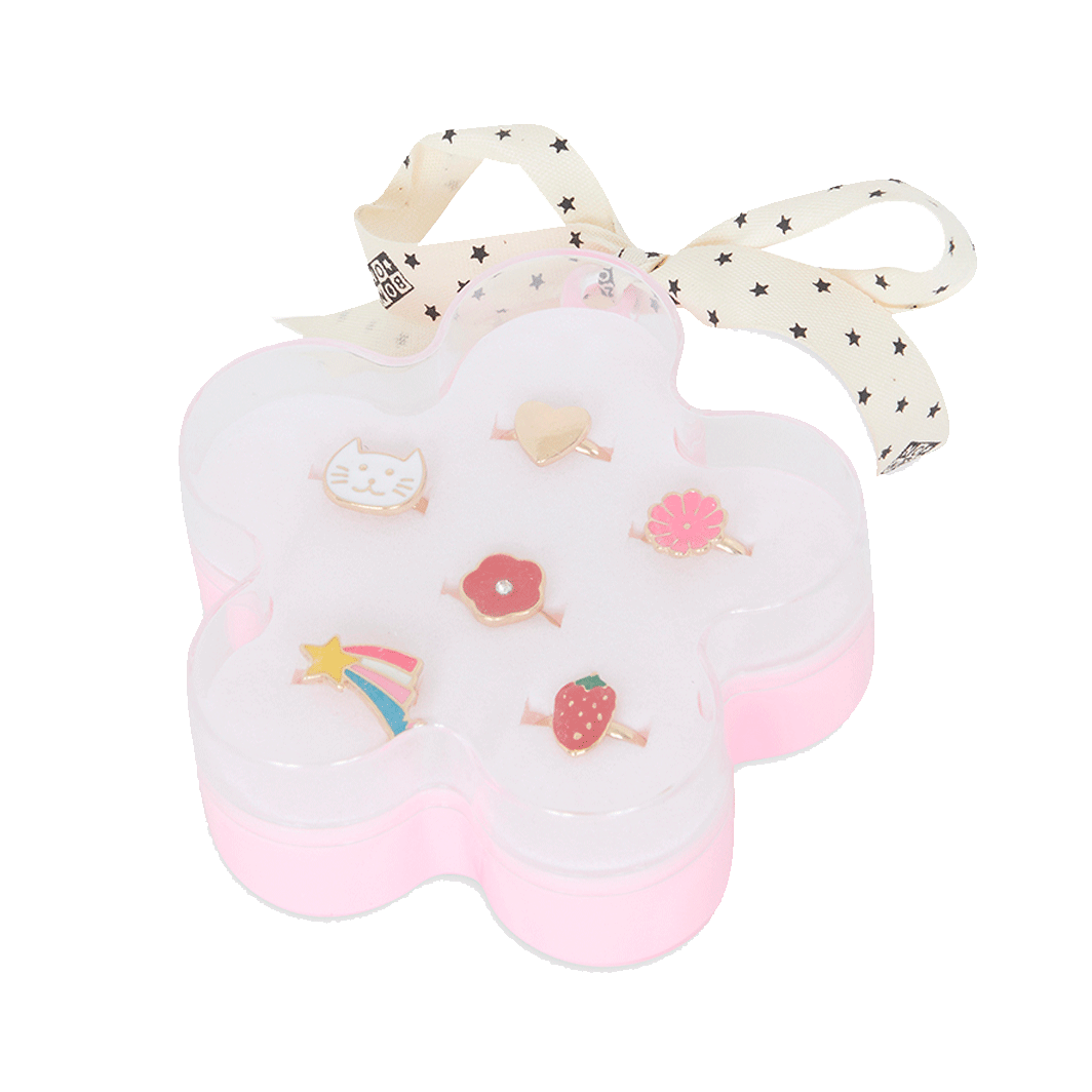 Bonton ringe til børn i blomsteræske